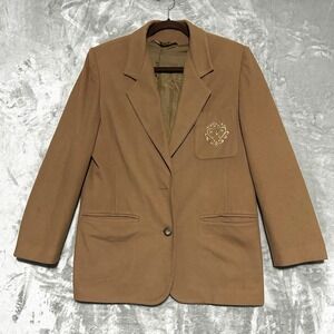 Vintage Italian Blazer Luxury Womens Large Academia Old Money Equestrian Preppy